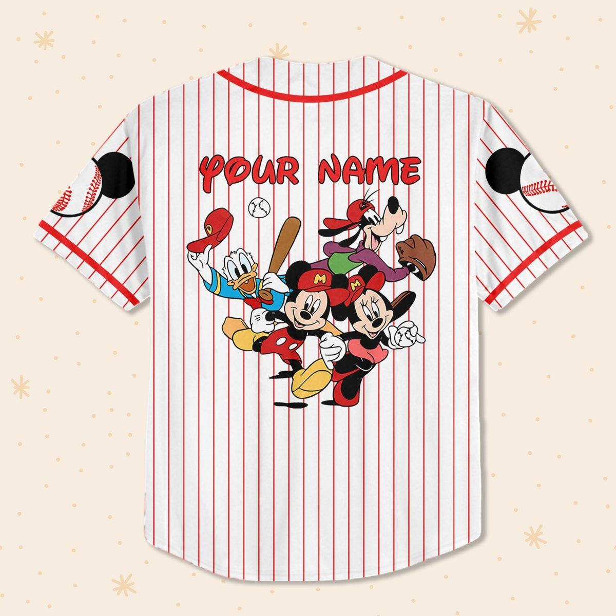 Personalize Disney Mickey Mouse Friends Custom Name Baseball Jersey 3