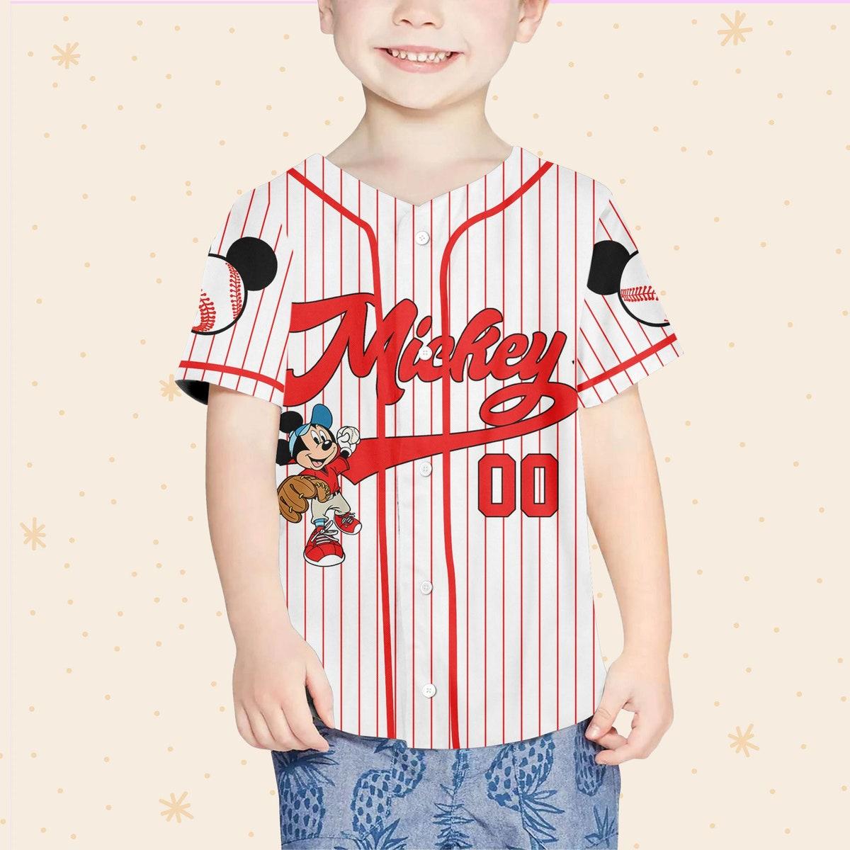 Personalize Disney Mickey Mouse Friends Custom Name Baseball Jersey 4