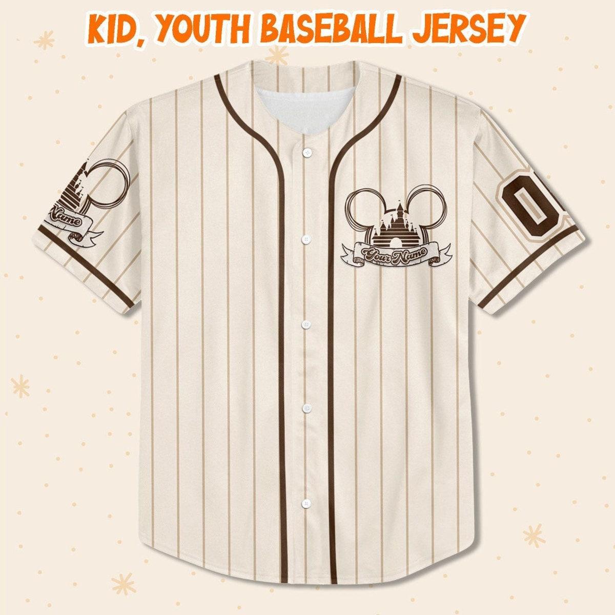 Personalize Disney Mickey Mouse Happiest Place On Earth Baseball Jersey 2