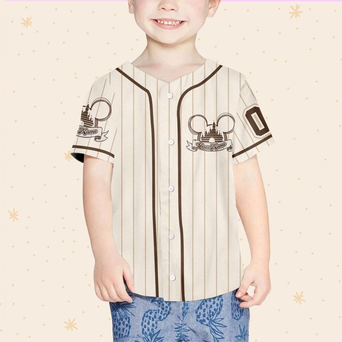 Personalize Disney Mickey Mouse Happiest Place On Earth Baseball Jersey 4