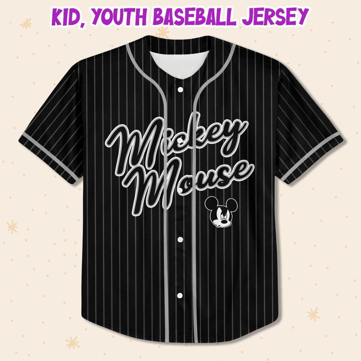 Personalize Disney Mickey Mouse Sample Striped Baseball Jersey 2