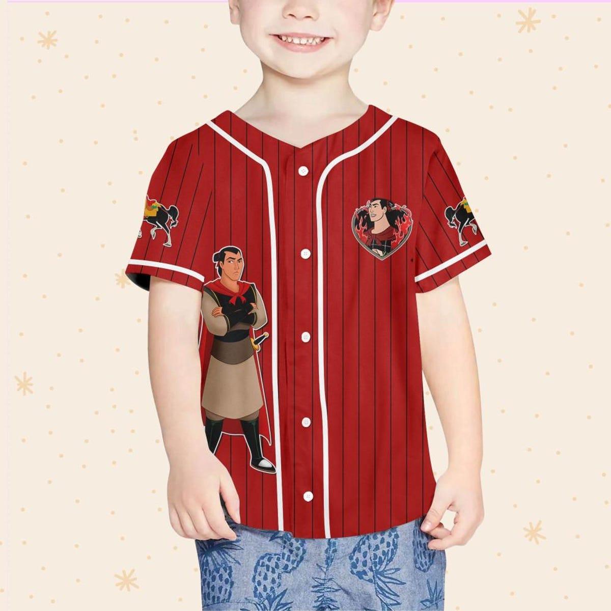 Personalize Disney Mulan Prince Li Shang Baseball Jersey 4