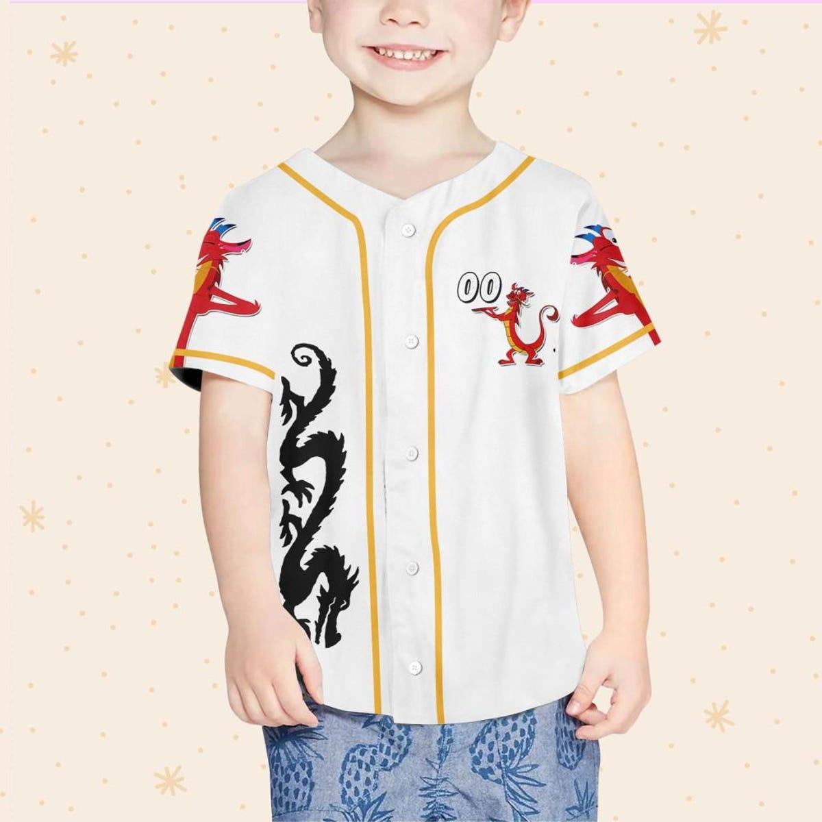 Personalize Disney Mulan Princess White Black Baseball Jersey 4