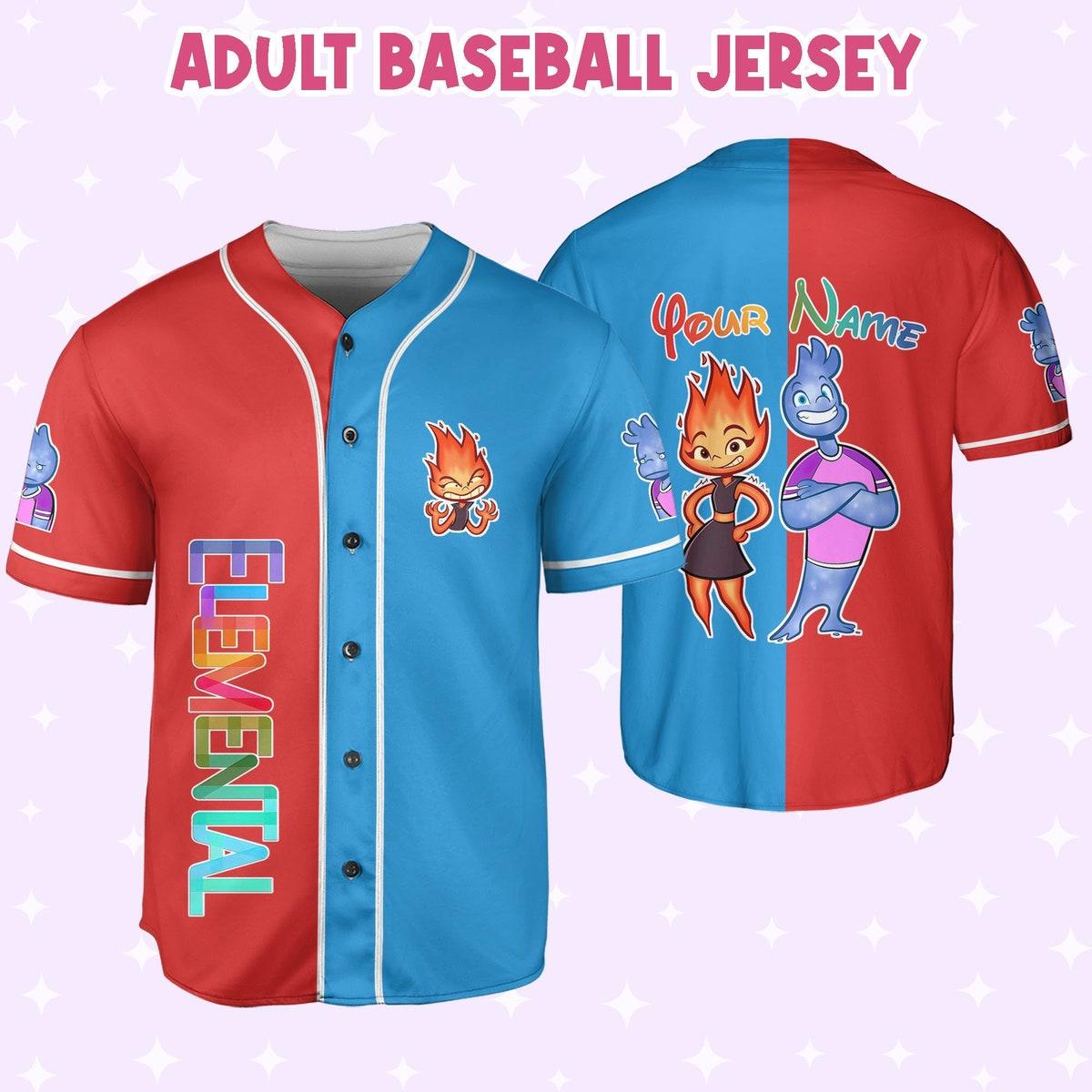 Personalize Disney Pixar Elemental Love Life Funny Baseball Jersey 4