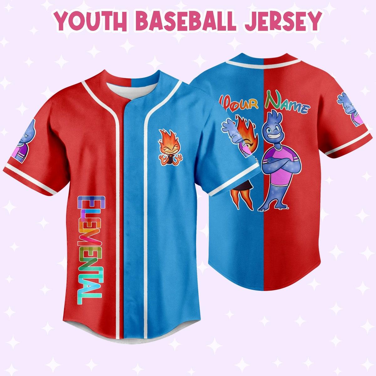 Personalize Disney Pixar Elemental Love Life Funny Baseball Jersey 6