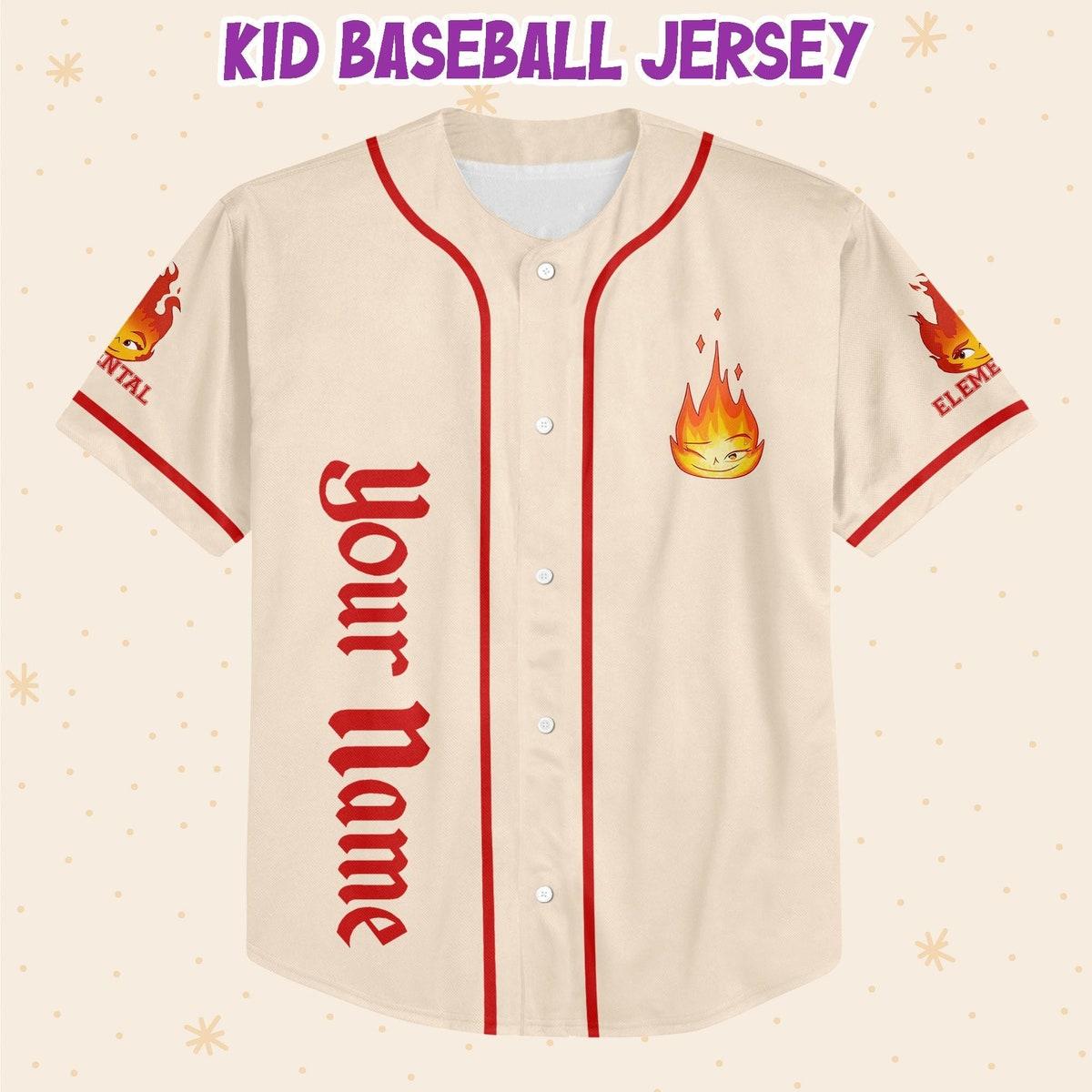 Personalize Disney Pixar Elenmental Ember Baseball Jersey 2