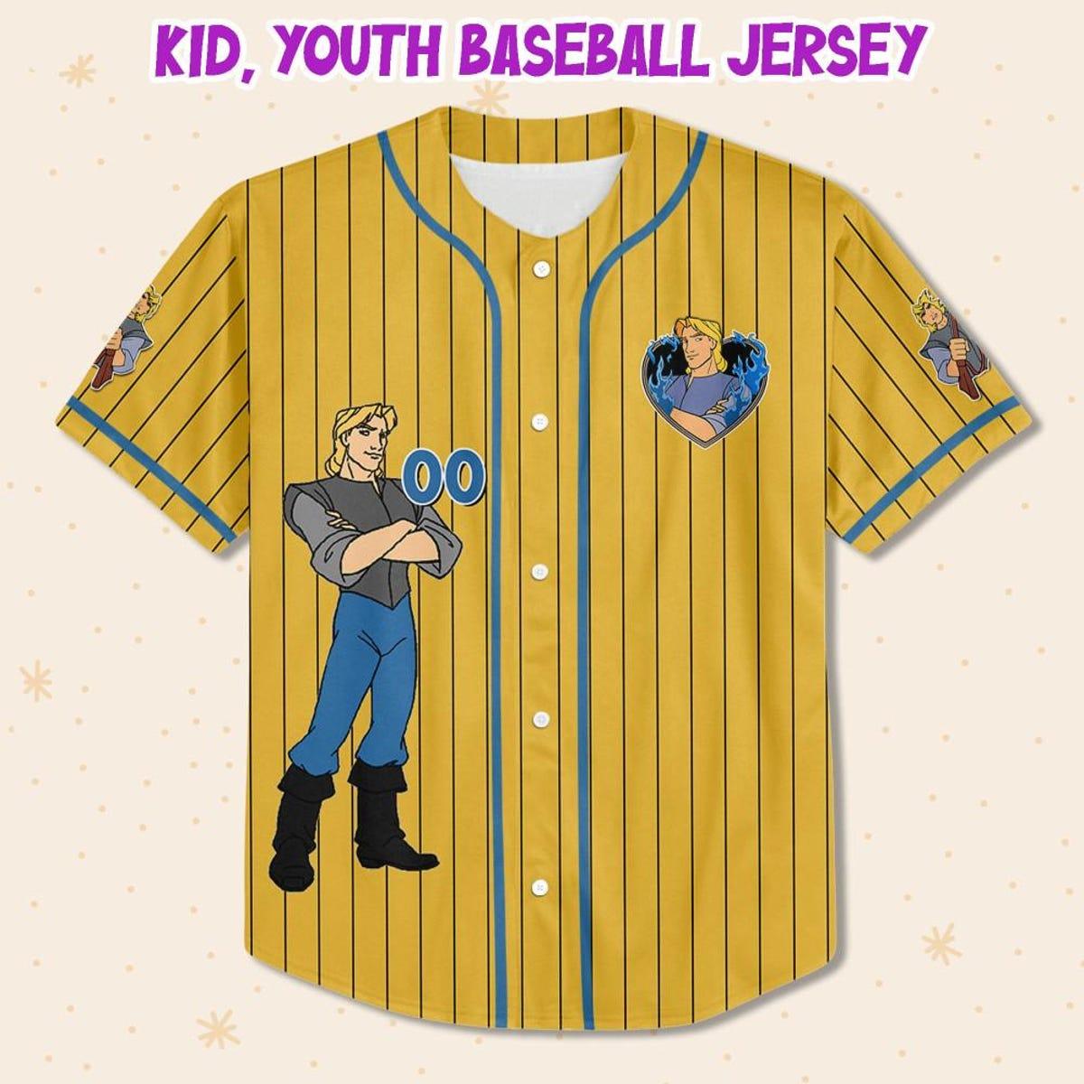 Personalize Disney Pocahontas Prince John Smith Baseball Jersey 2