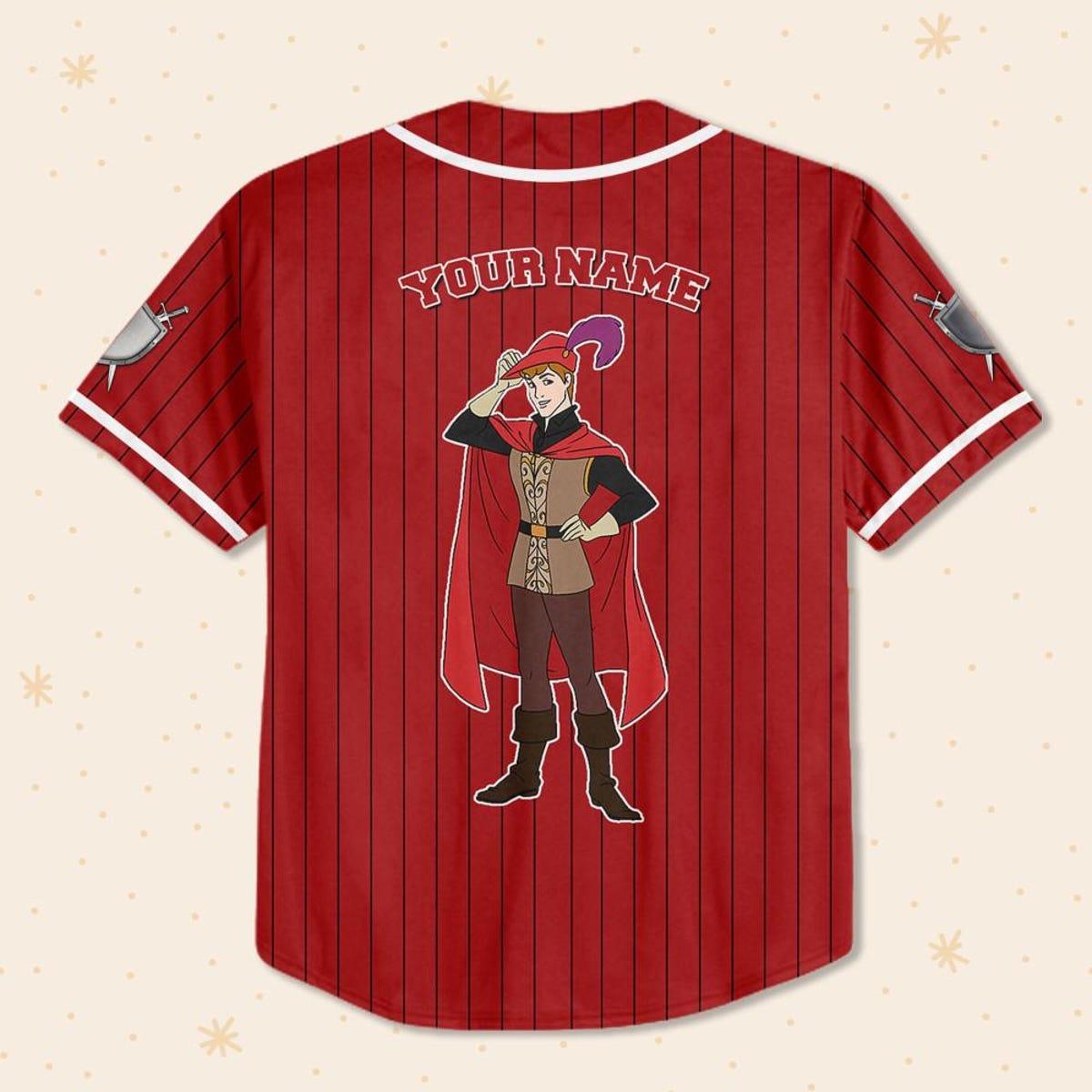 Personalize Disney Sleeping Beauty Prince Phillip Baseball Jersey 3