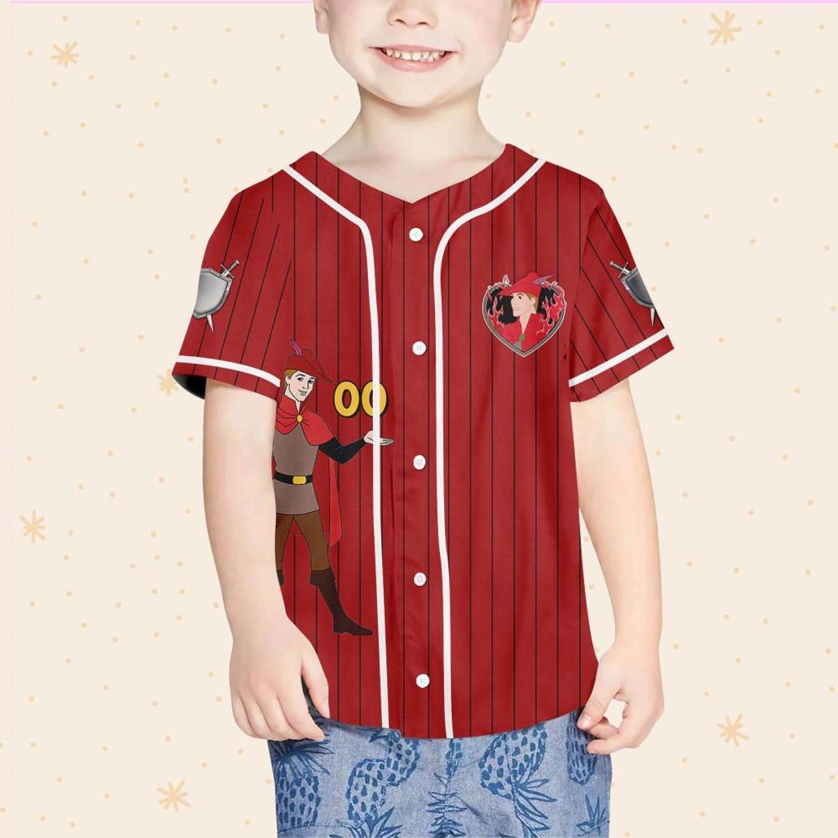 Personalize Disney Sleeping Beauty Prince Phillip Baseball Jersey 4