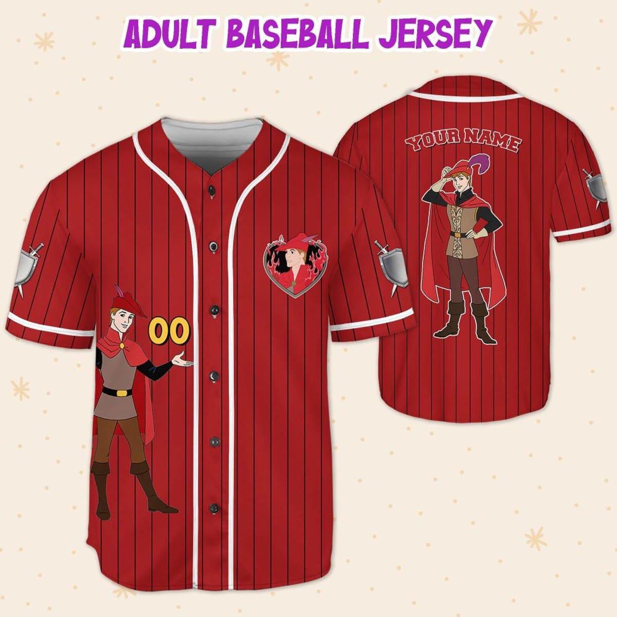 Personalize Disney Sleeping Beauty Prince Phillip Baseball Jersey 5