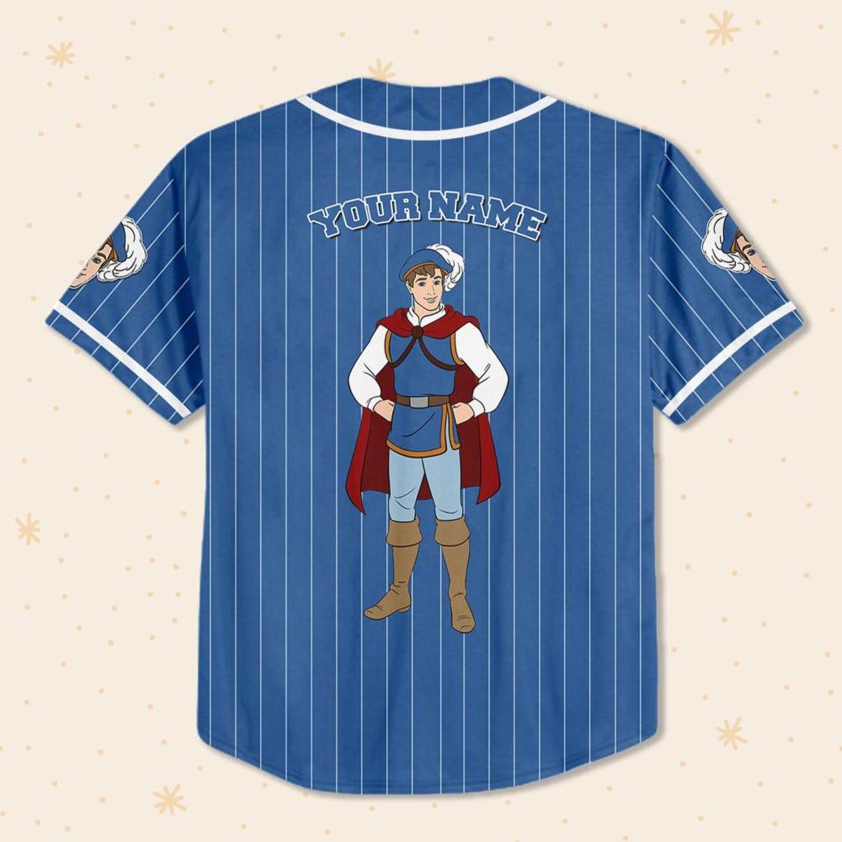 Personalize Disney Snow White Prince Florian Baseball Jersey 3