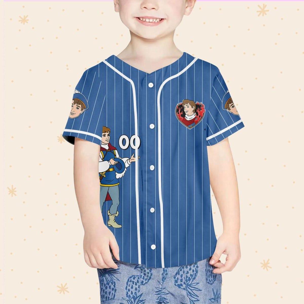 Personalize Disney Snow White Prince Florian Baseball Jersey 4