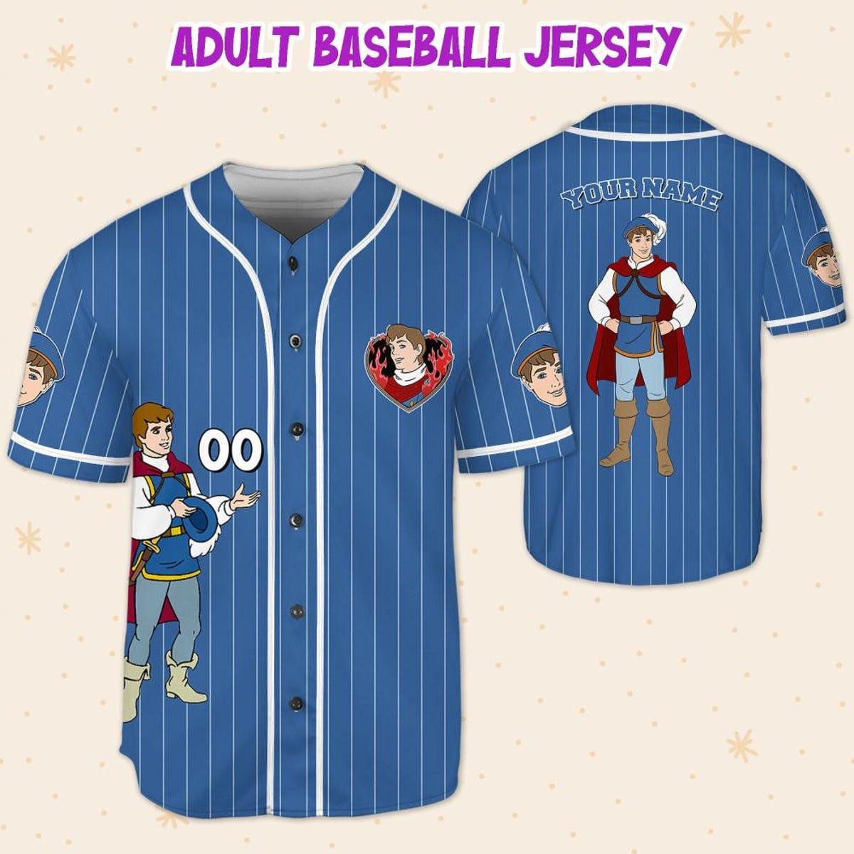 Personalize Disney Snow White Prince Florian Baseball Jersey 5