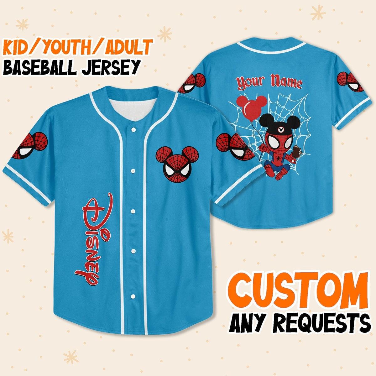 Personalize Disney Spider Man Mickey Ear Baseball Jersey 1