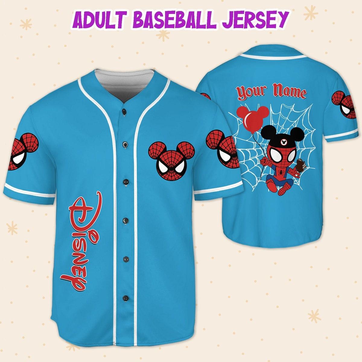 Personalize Disney Spider Man Mickey Ear Baseball Jersey 5