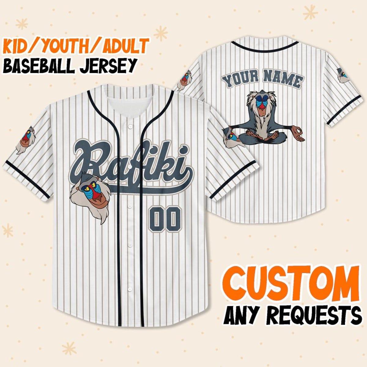 Personalize Disney The Lion King Rafiki Striped Baseball Jersey 1