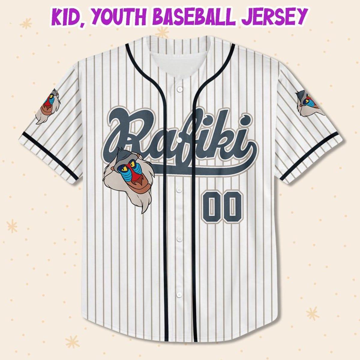 Personalize Disney The Lion King Rafiki Striped Baseball Jersey 2