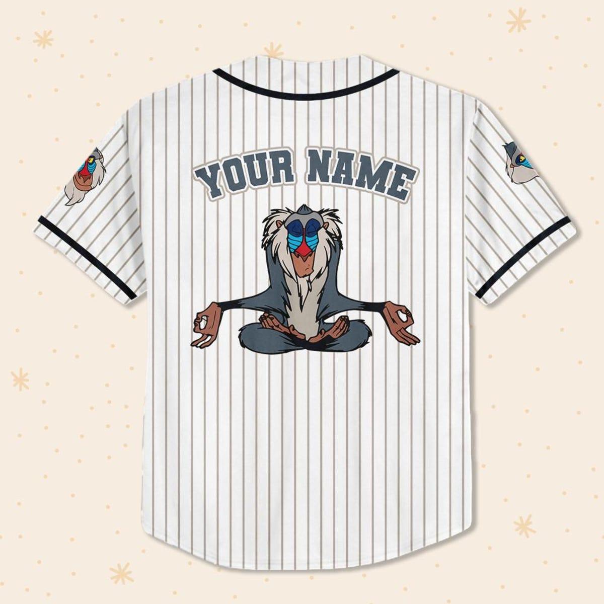 Personalize Disney The Lion King Rafiki Striped Baseball Jersey 3