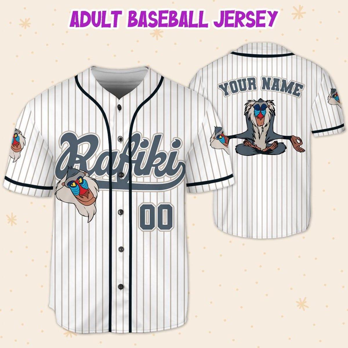 Personalize Disney The Lion King Rafiki Striped Baseball Jersey 5