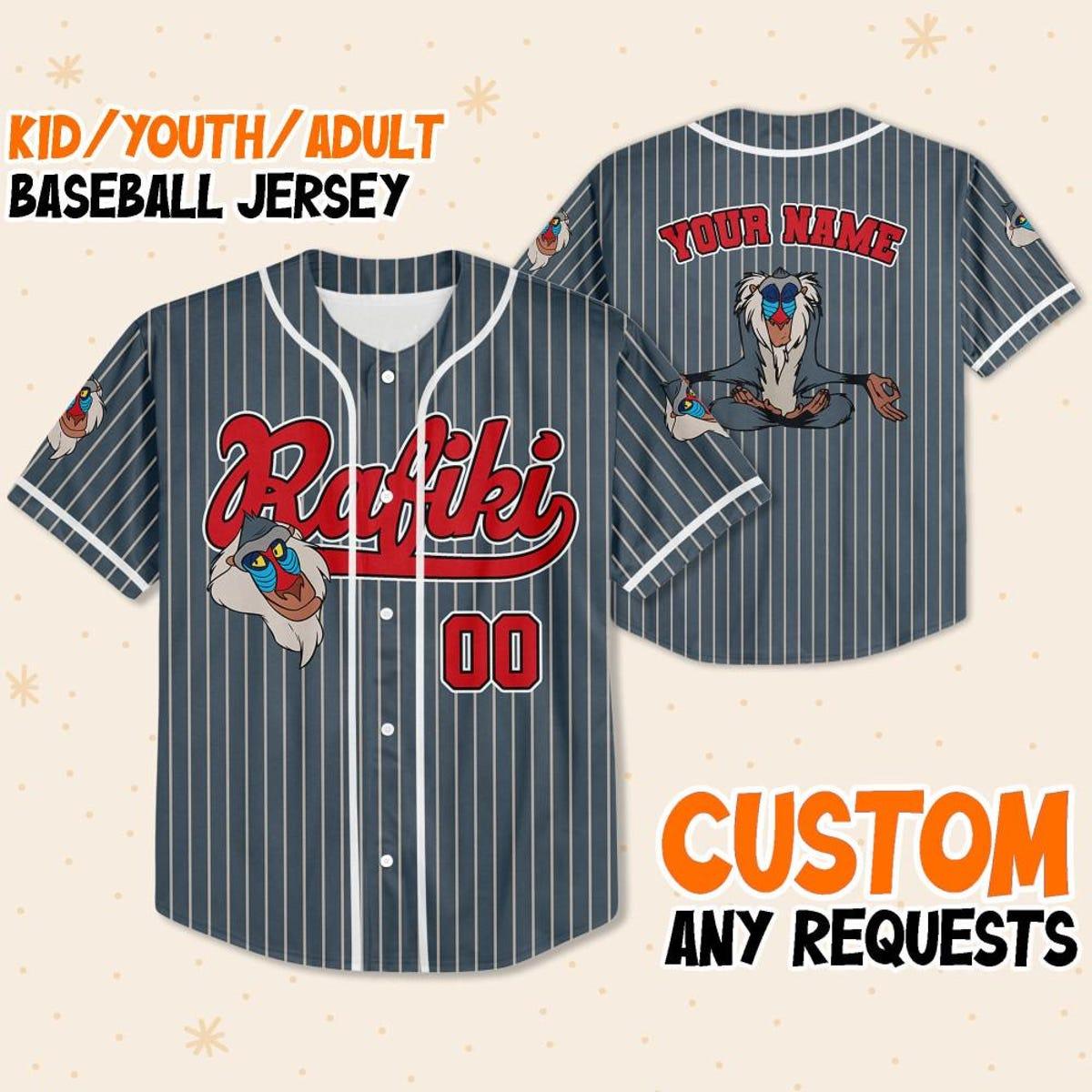 Personalize Disney The Lion King Rafiki Striped Seal Baseball Jersey 1