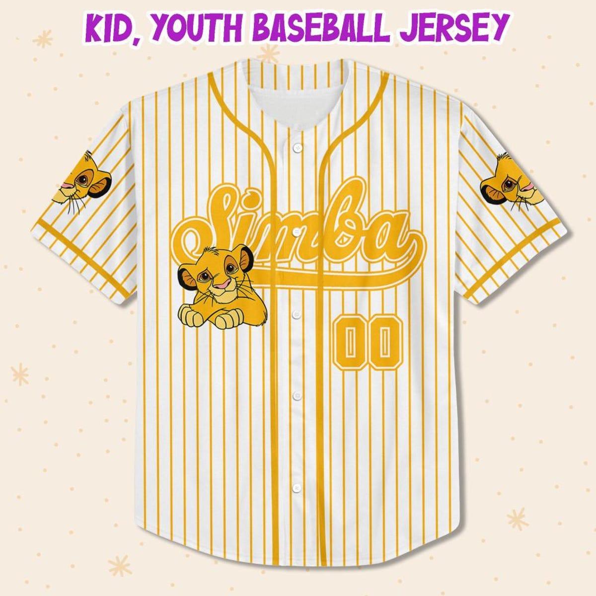 Personalize Disney The Lion King Simba Striped Baseball Jersey 2