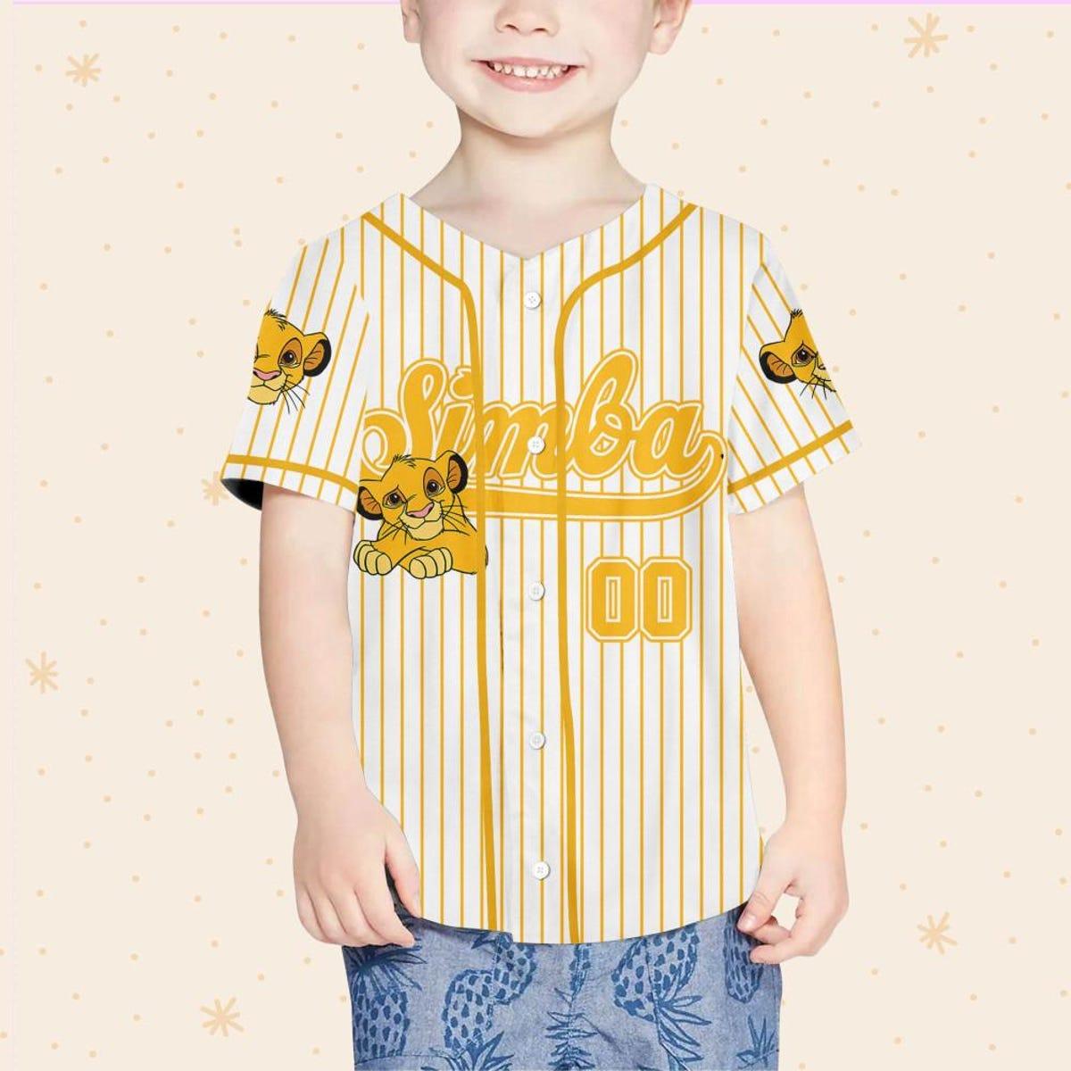 Personalize Disney The Lion King Simba Striped Baseball Jersey 4