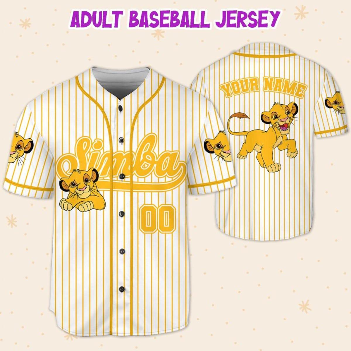 Personalize Disney The Lion King Simba Striped Baseball Jersey 5