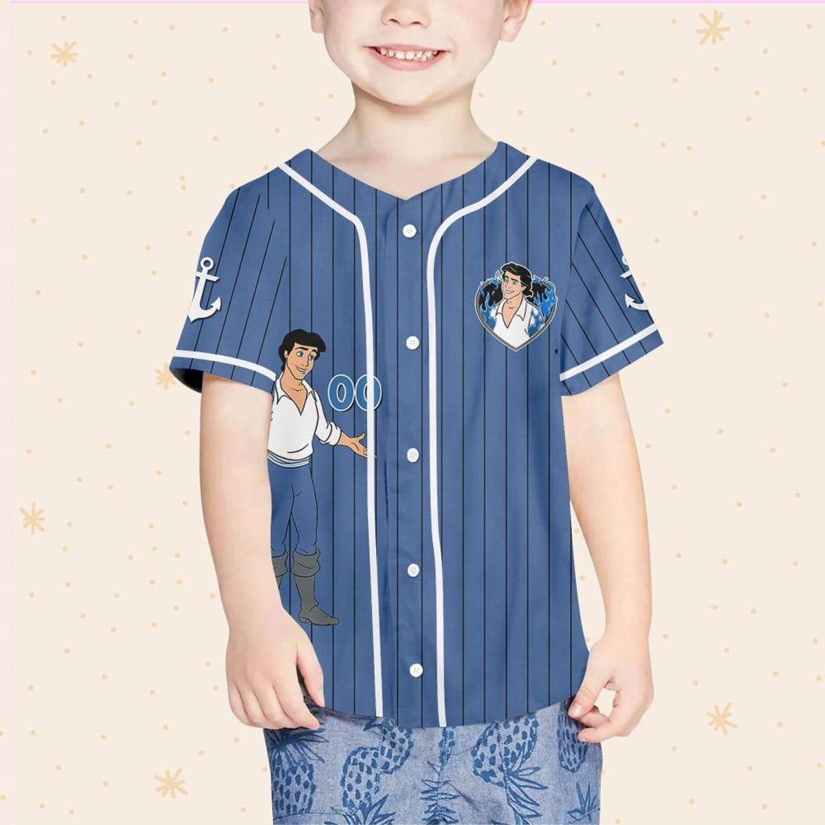 Personalize Disney The Little Mermaid Prince Eric Baseball Jersey 4