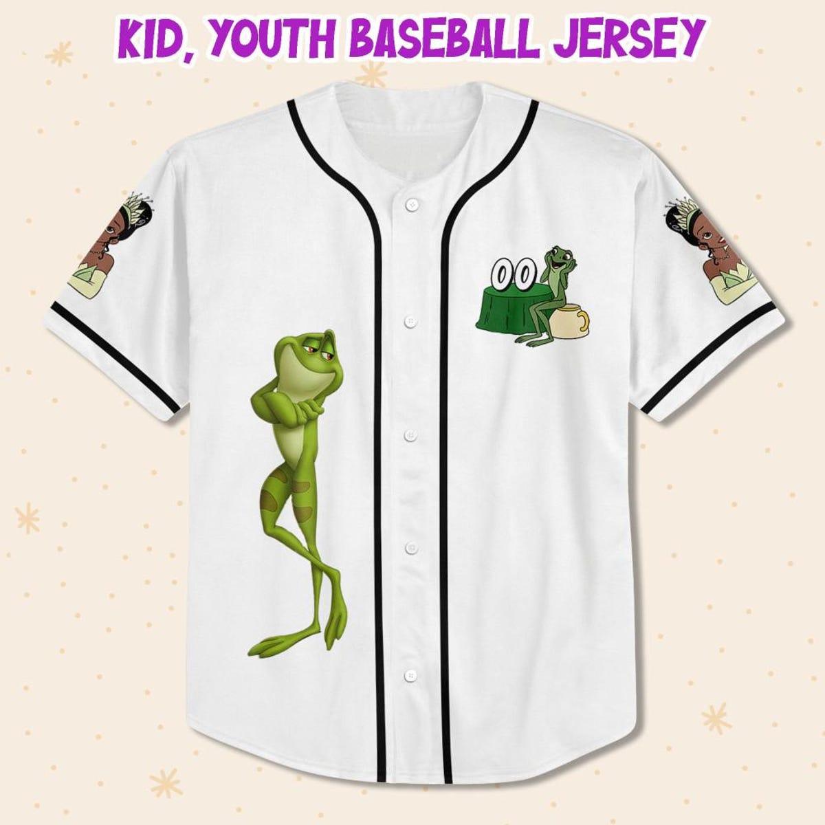 Personalize Disney Tiana Princess Happy White Black Baseball Jersey 2