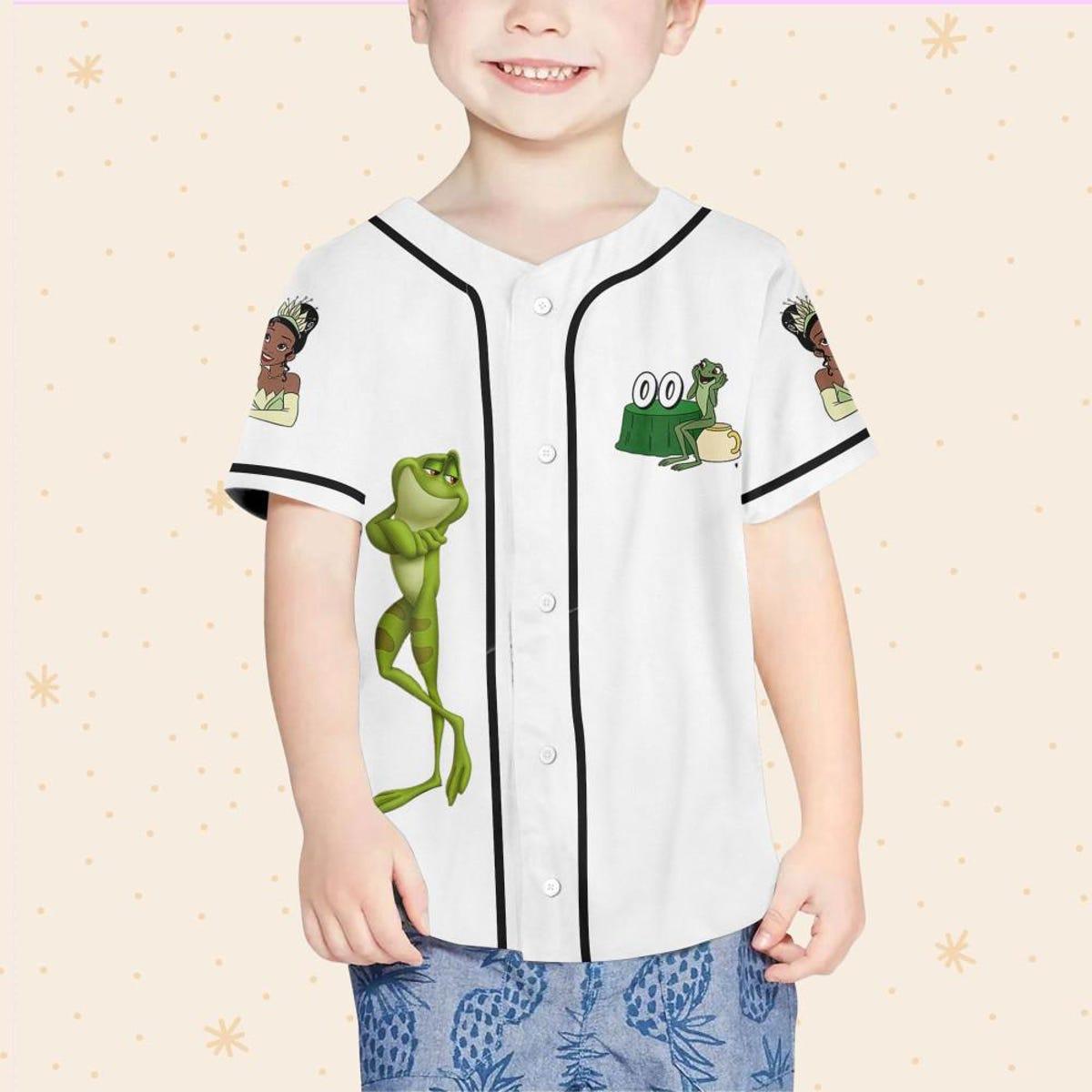 Personalize Disney Tiana Princess Happy White Black Baseball Jersey 4