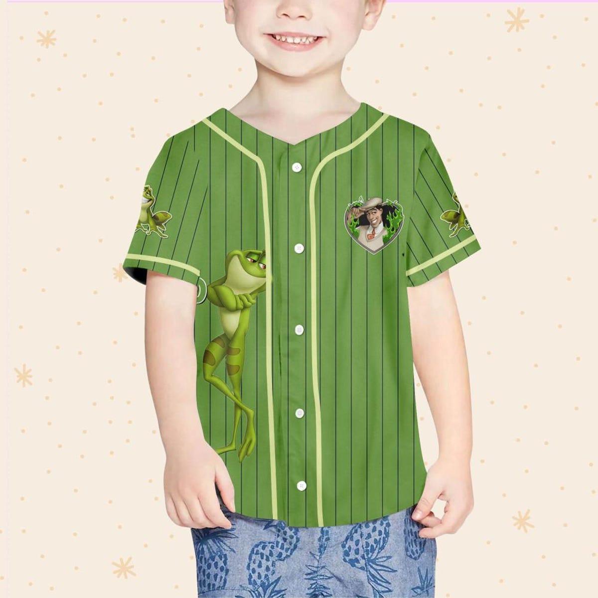 Personalize Disney Tiara Prince Naveent Green Baseball Jersey 4