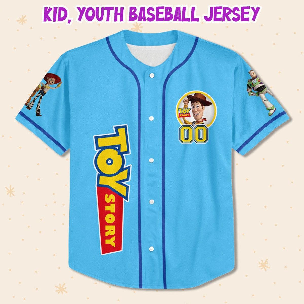 Personalize Disney Toy Story Blue Baseball Jersey 2