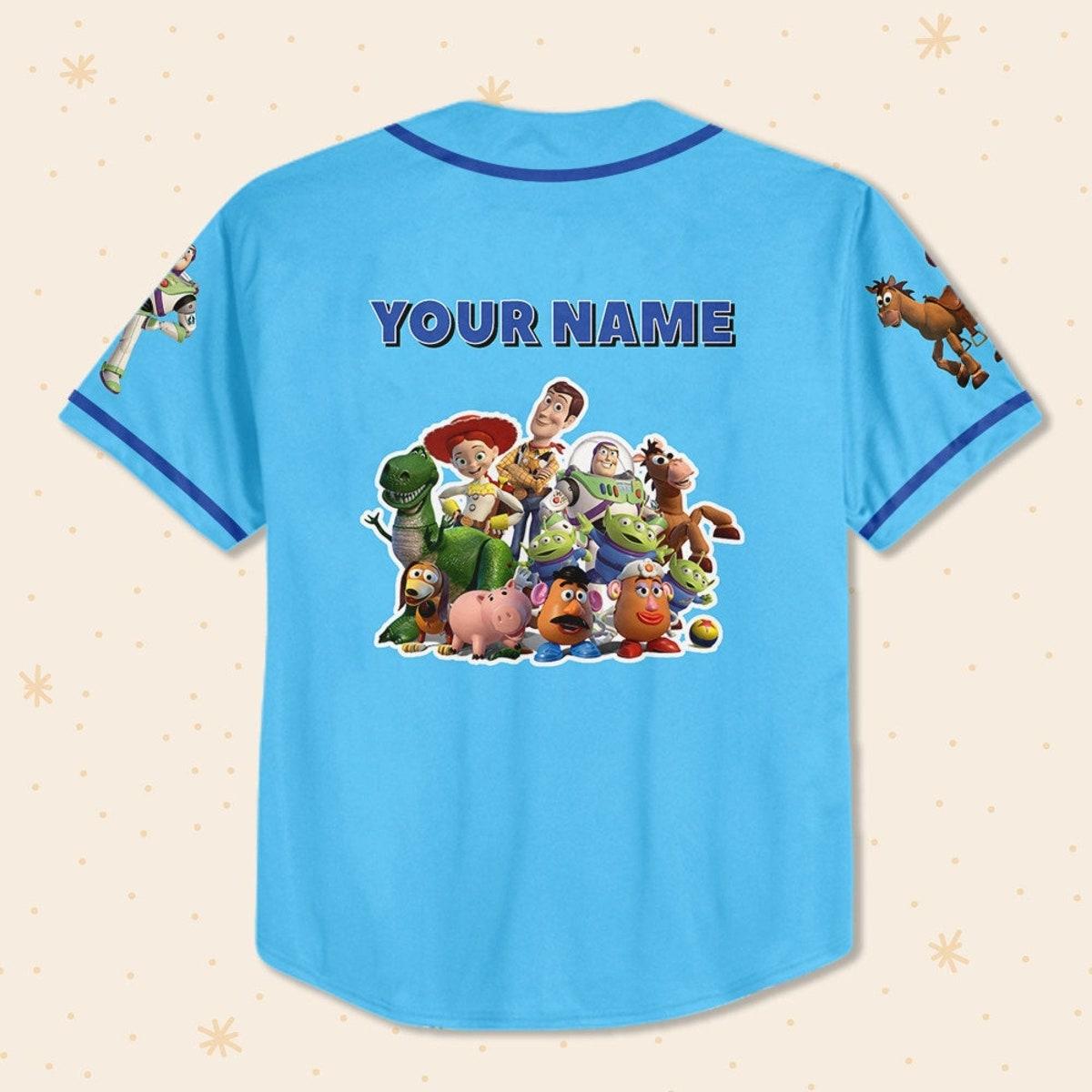 Personalize Disney Toy Story Blue Baseball Jersey 3