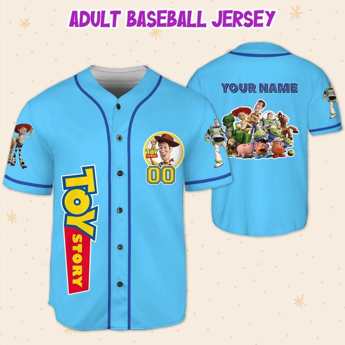 Personalize Disney Toy Story Blue Baseball Jersey 5