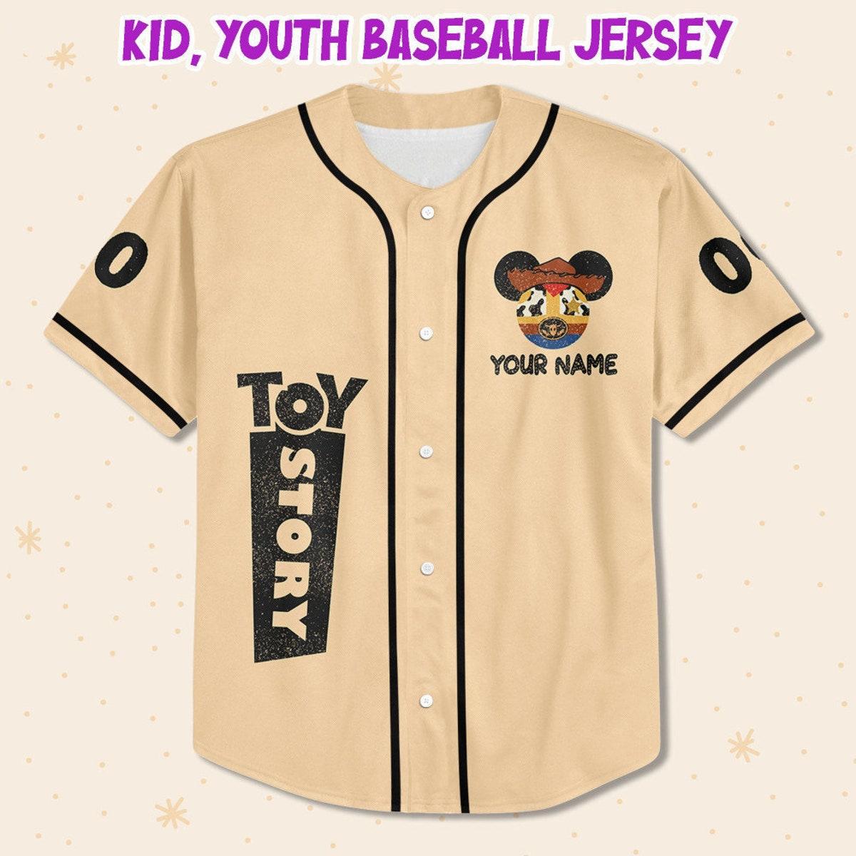 Personalize Disney Toy Story Retro Woody's Roundup Baseball Jersey 2