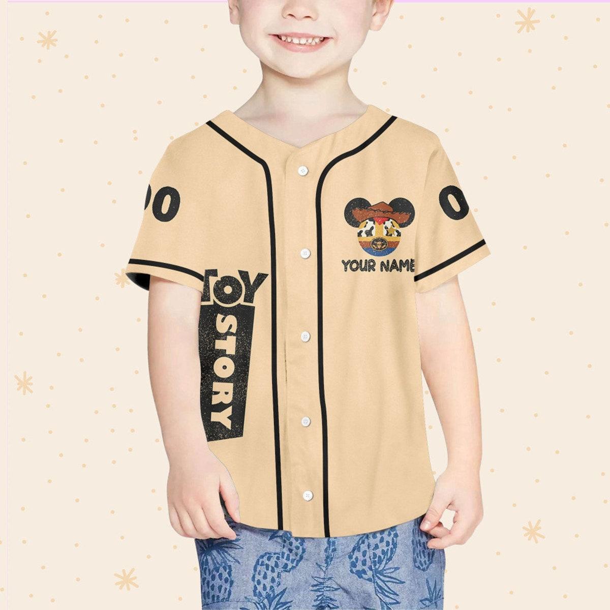 Personalize Disney Toy Story Retro Woody's Roundup Baseball Jersey 4