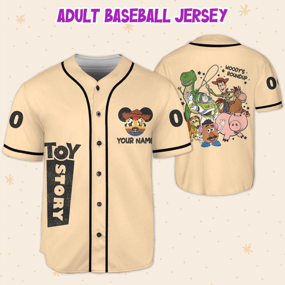 Personalize Disney Toy Story Retro Woody's Roundup Baseball Jersey 5