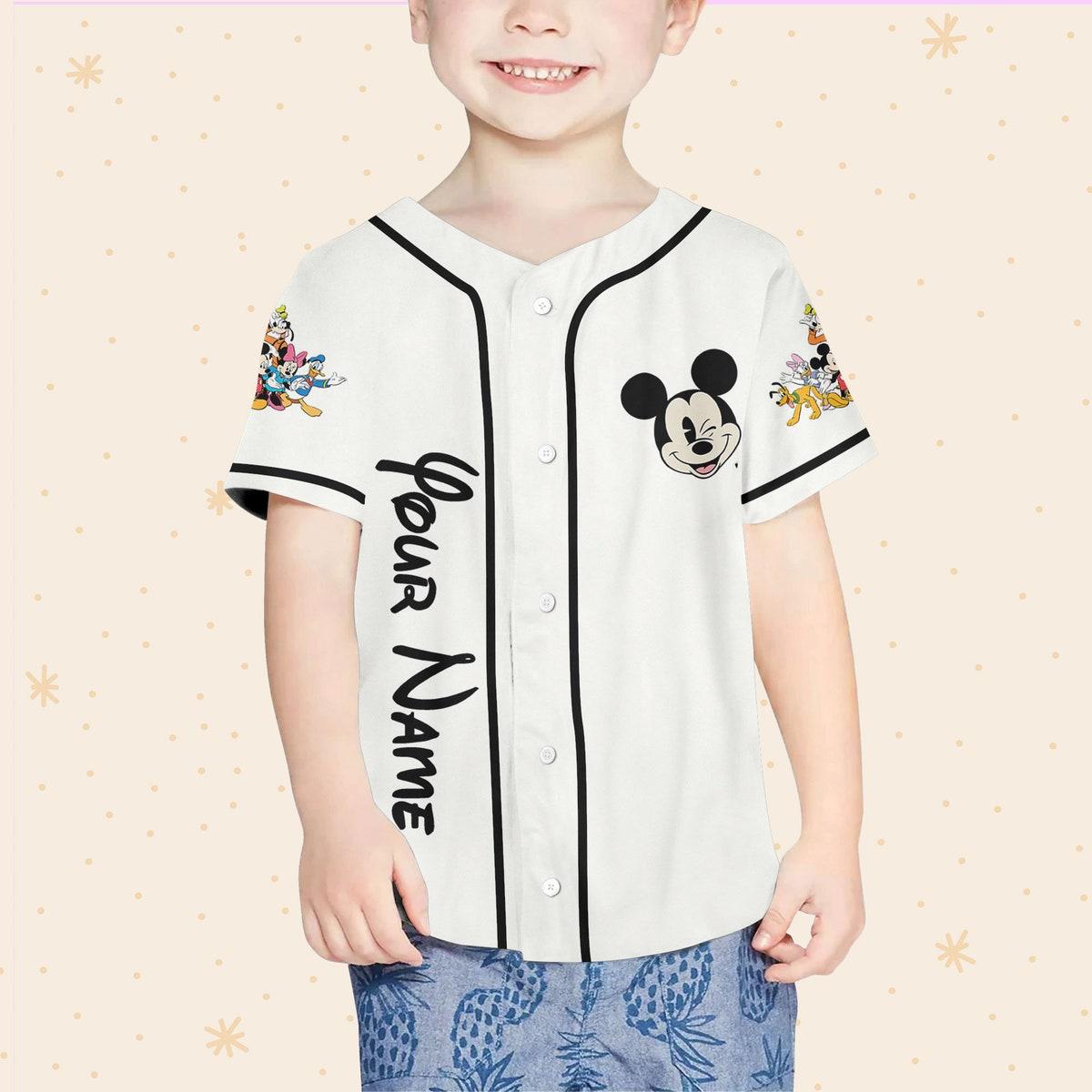 Personalize Disney Trip With Mickey Mouse Outline Head Baseball Jersey 4