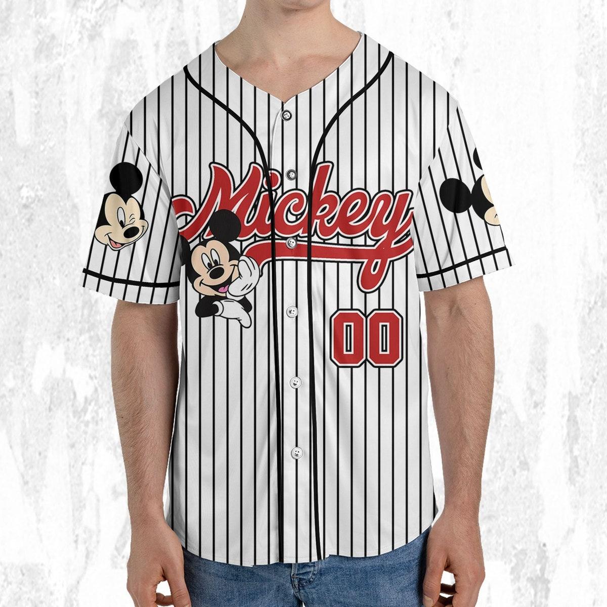 Personalize Disney Vintage Mickey Mouse Smile Baseball Jersey 6