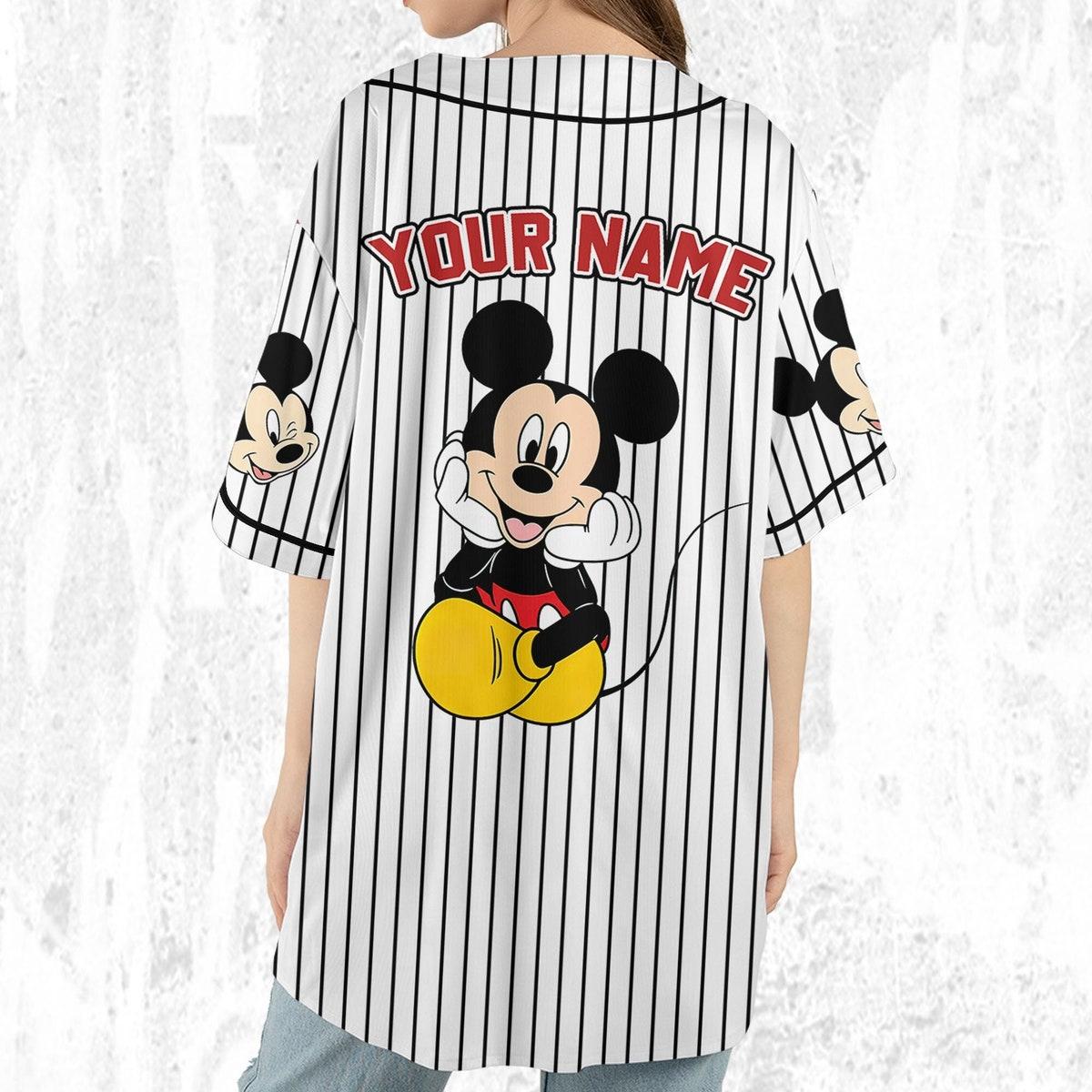 Personalize Disney Vintage Mickey Mouse Smile Baseball Jersey 7