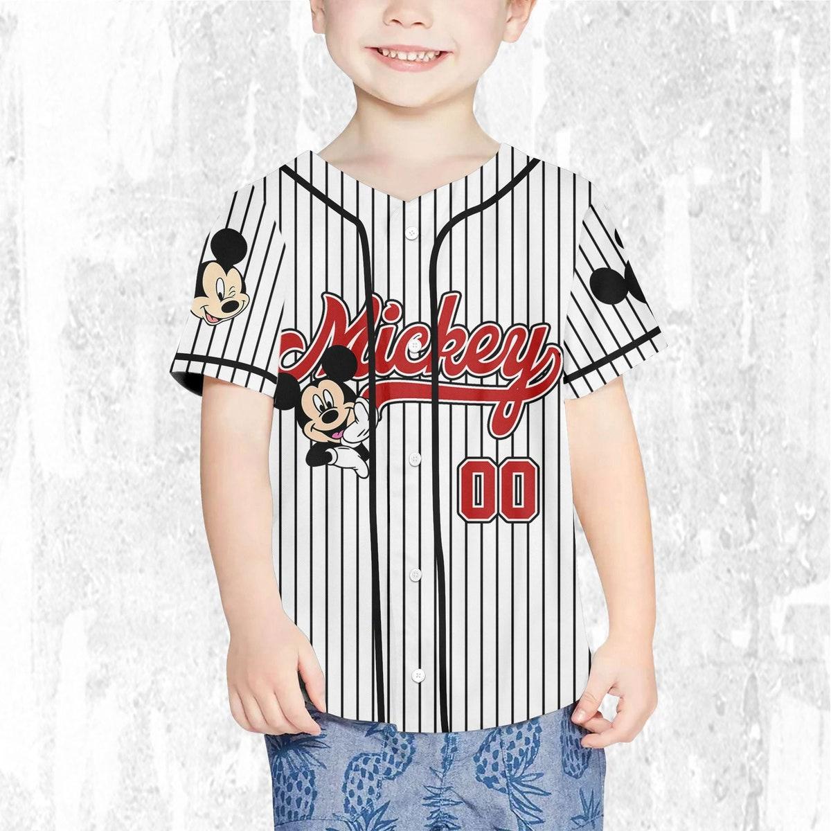 Personalize Disney Vintage Mickey Mouse Smile Baseball Jersey 8