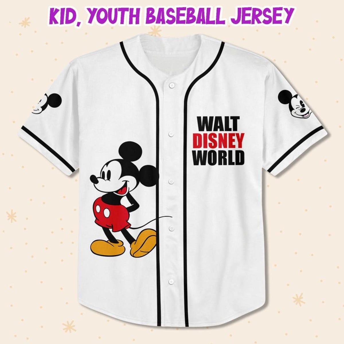 Personalize Disney Walt Disney World White Baseball Jersey 2