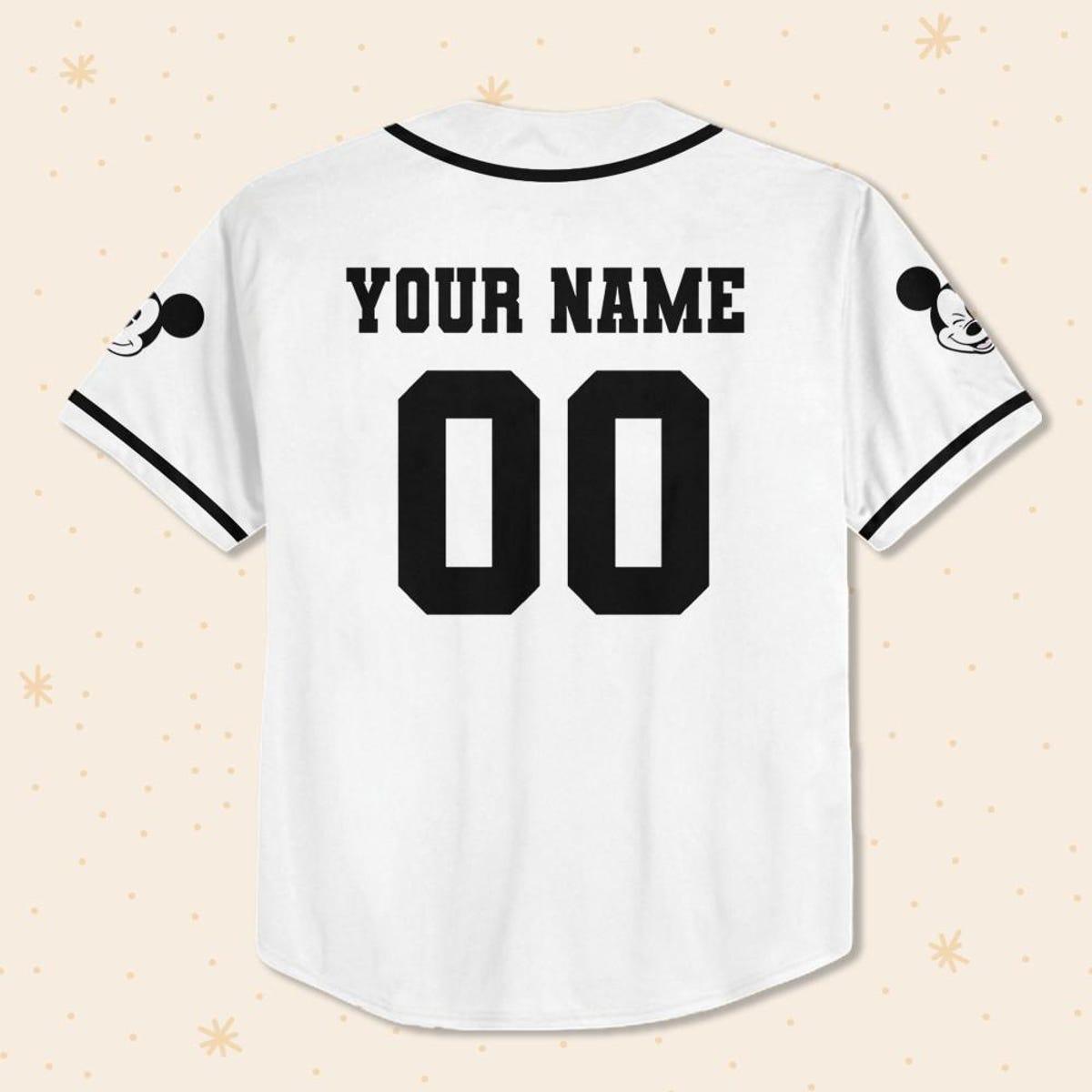 Personalize Disney Walt Disney World White Baseball Jersey 3