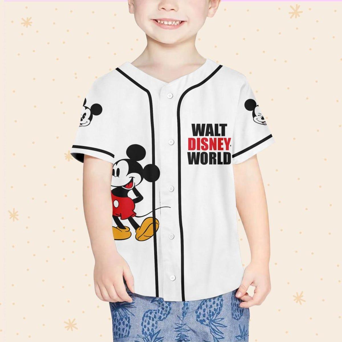 Personalize Disney Walt Disney World White Baseball Jersey 4