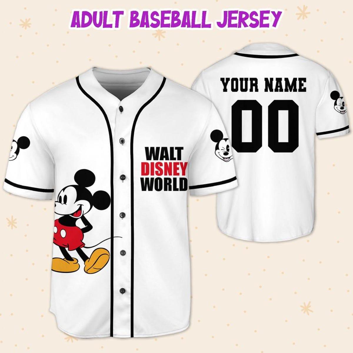 Personalize Disney Walt Disney World White Baseball Jersey 5