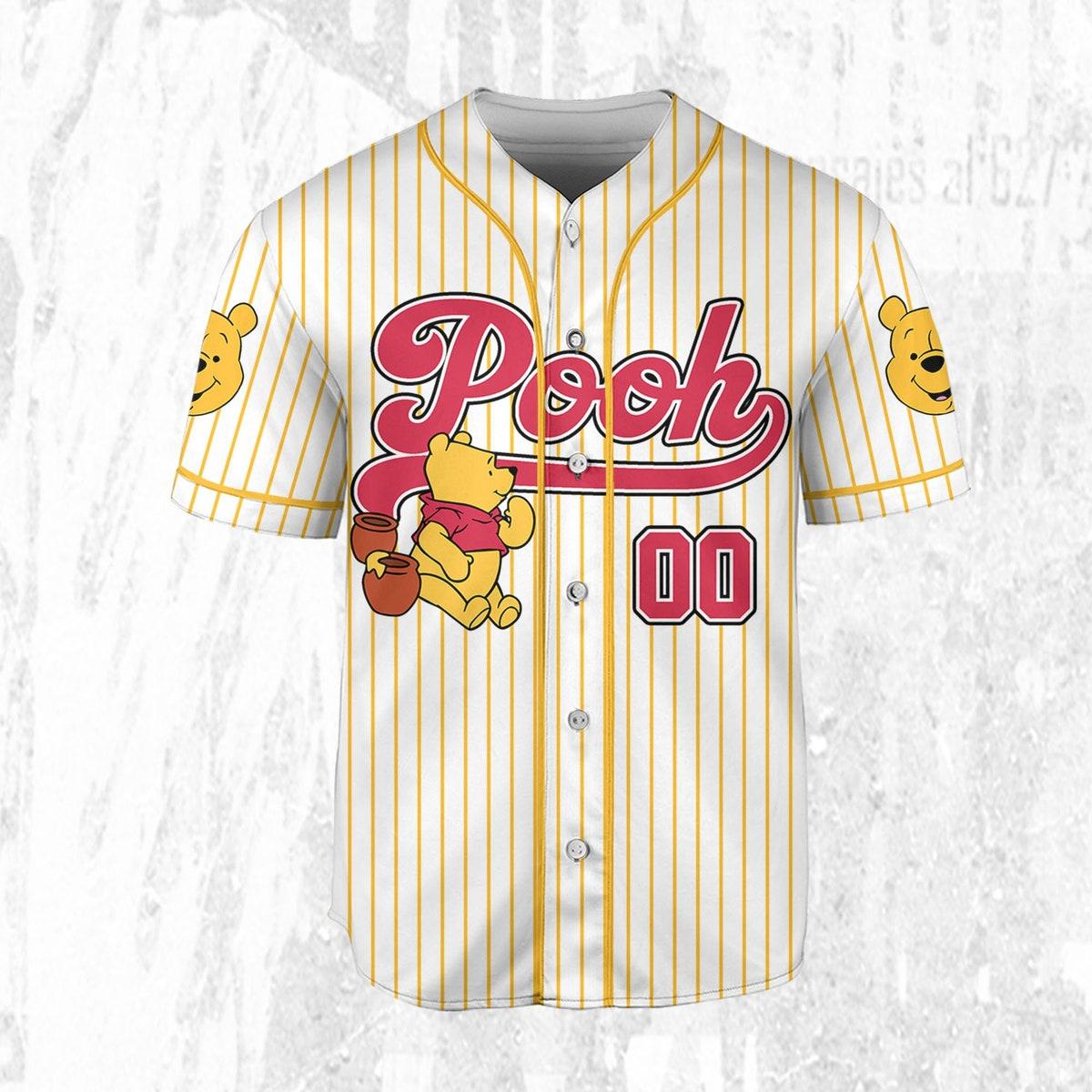 Personalize Disney Winnie The Pooh Striped Baseball Jersey 3