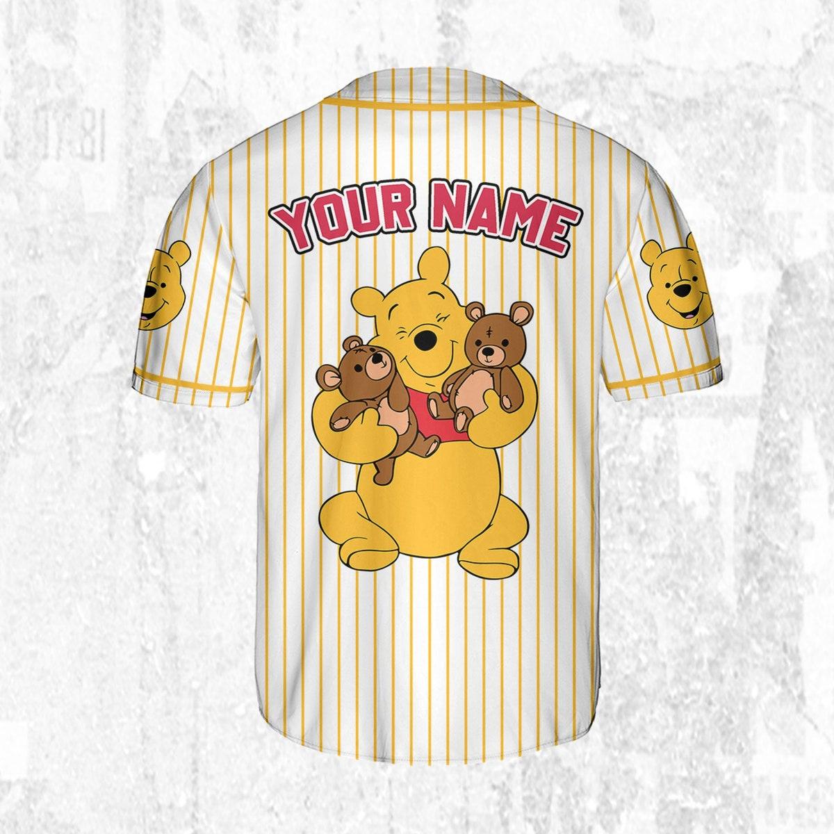 Personalize Disney Winnie The Pooh Striped Baseball Jersey 4