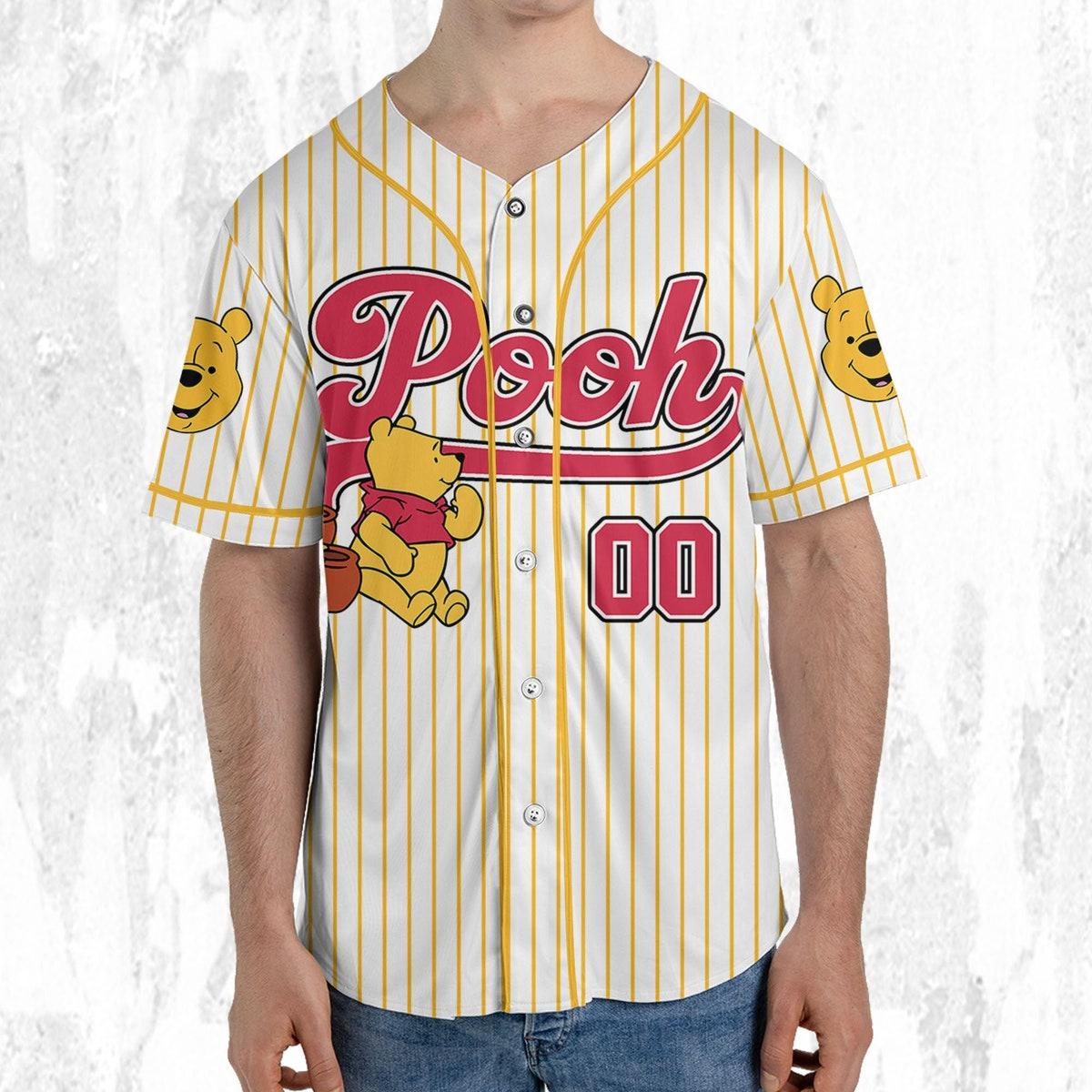 Personalize Disney Winnie The Pooh Striped Baseball Jersey 5