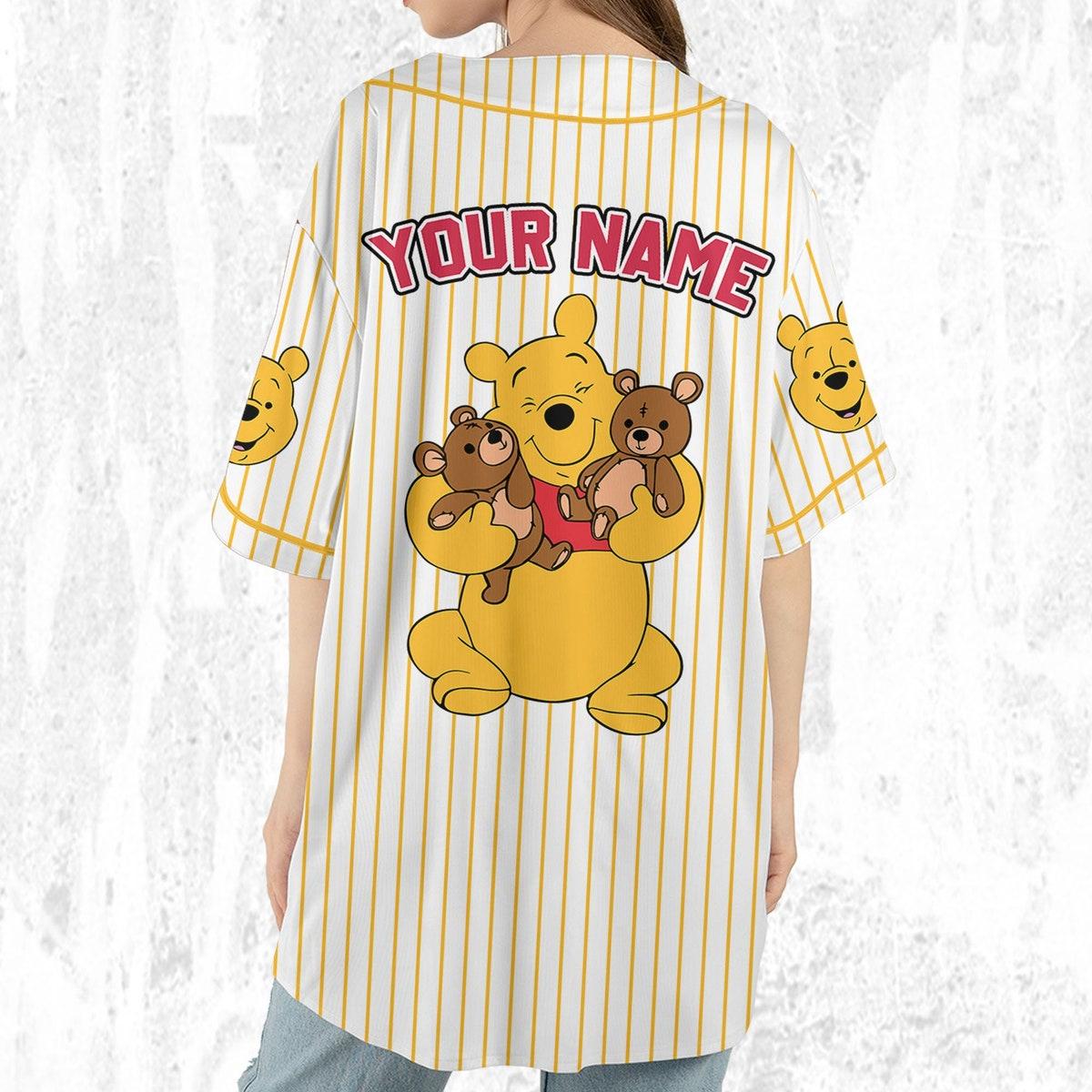 Personalize Disney Winnie The Pooh Striped Baseball Jersey 6