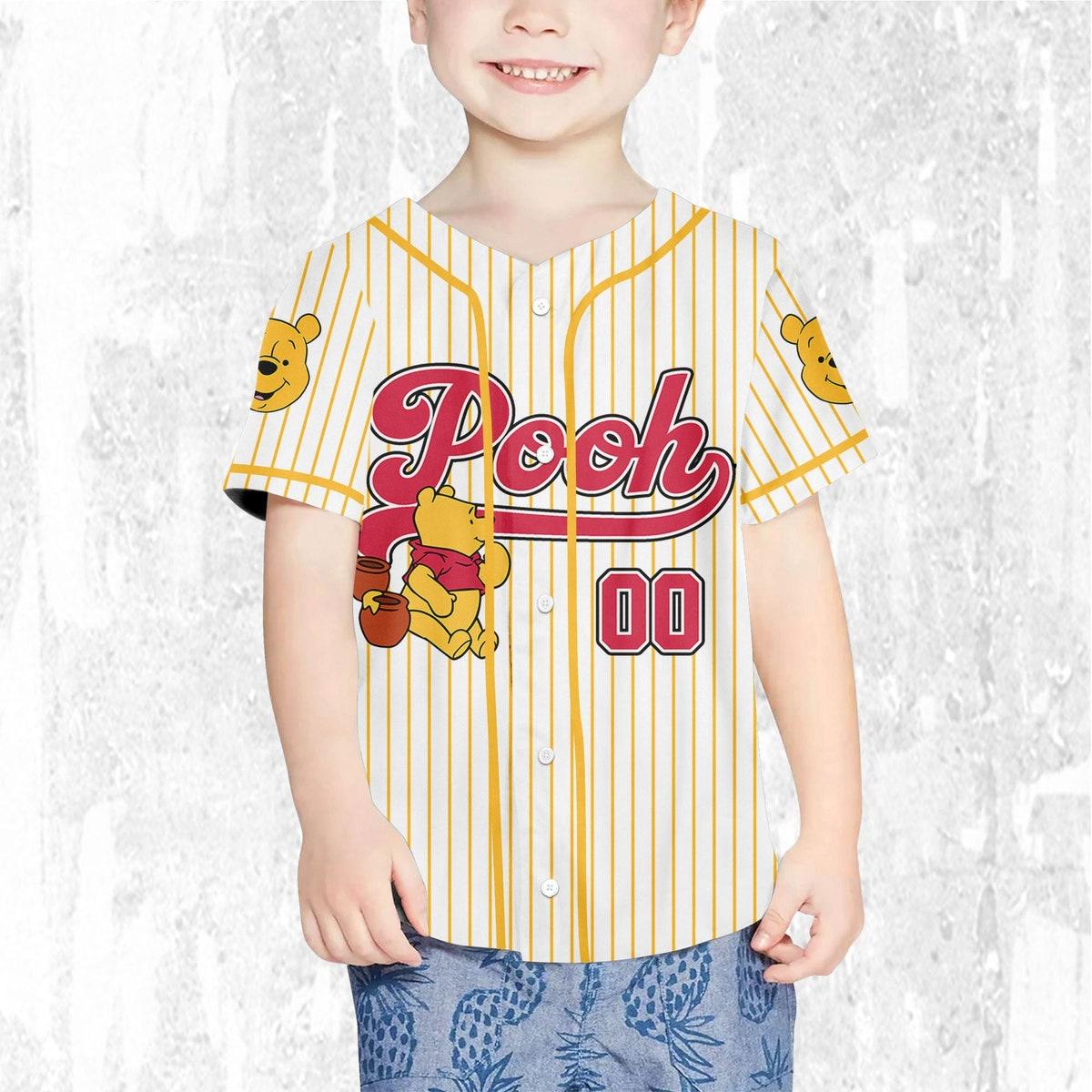 Personalize Disney Winnie The Pooh Striped Baseball Jersey 7